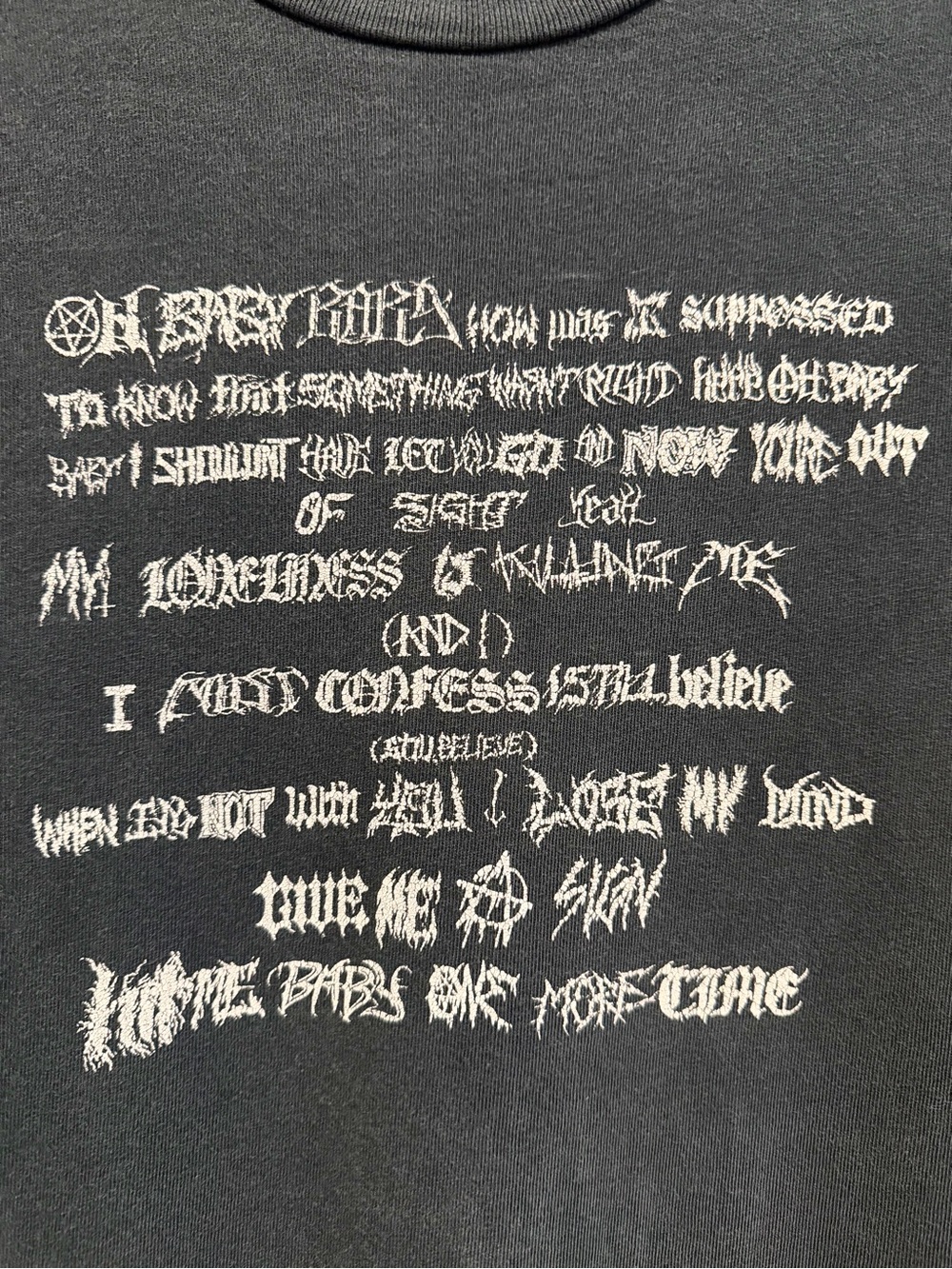 RARE UNIF black grunge oversized shirt Hit Me Baby One More Time Graphic Y2K xs - Picture 2 of 7
